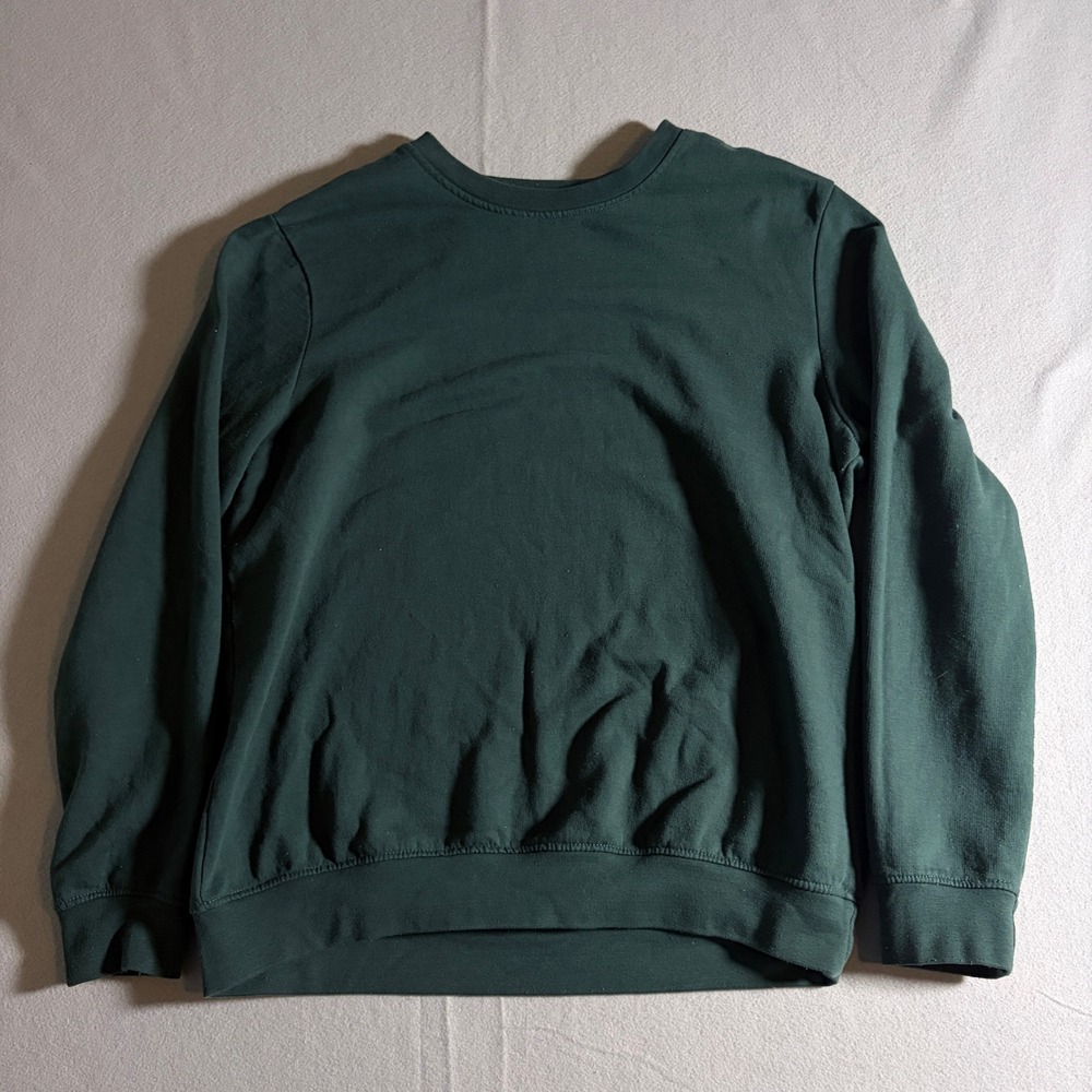 Bershka Original‎ Fit Mens Dark Green Crewneck Sweatshirt Size M Forest Green